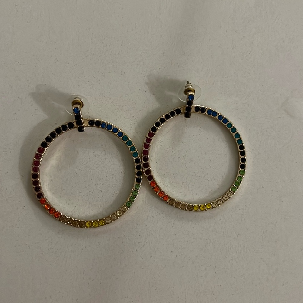 Rainbow Hoop Earrings